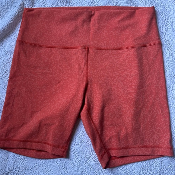 Lululemon Athletica Orange Bike Shorts High-Waisted Seamless - Picture 4 of 8